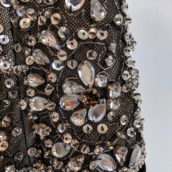 Floor Length Beaded Evening Gown - Picture 2 of 8